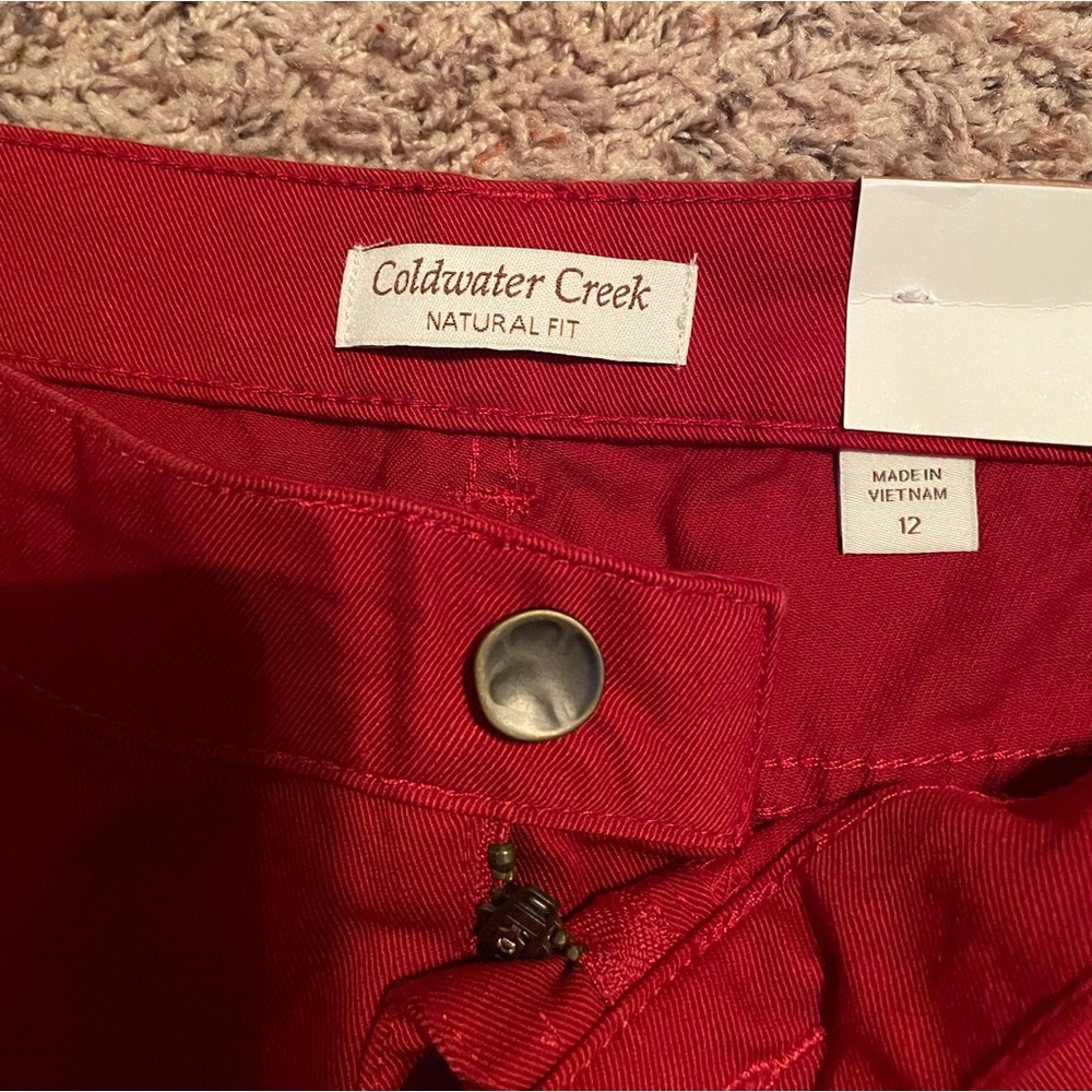 ♥️ NWT~COLDWATER CREEK ♥️Natural Fit Capris Copper/Rust color in SZ:12 Brand New - Picture 8 of 13